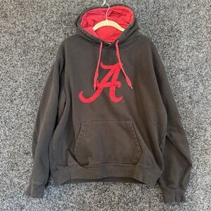 Alabama Crimson Tide Hoodie Adult L Gray Red Long Sleeve Logo Campus Heritage